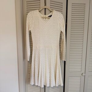 Ellen Tracy ivory cable knit sweater dress